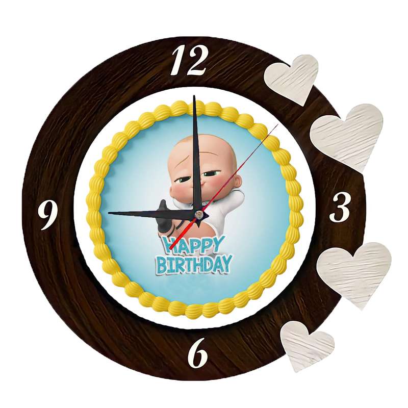 ساعت دیواری کودک مدل تولدی بچه رئیس 016