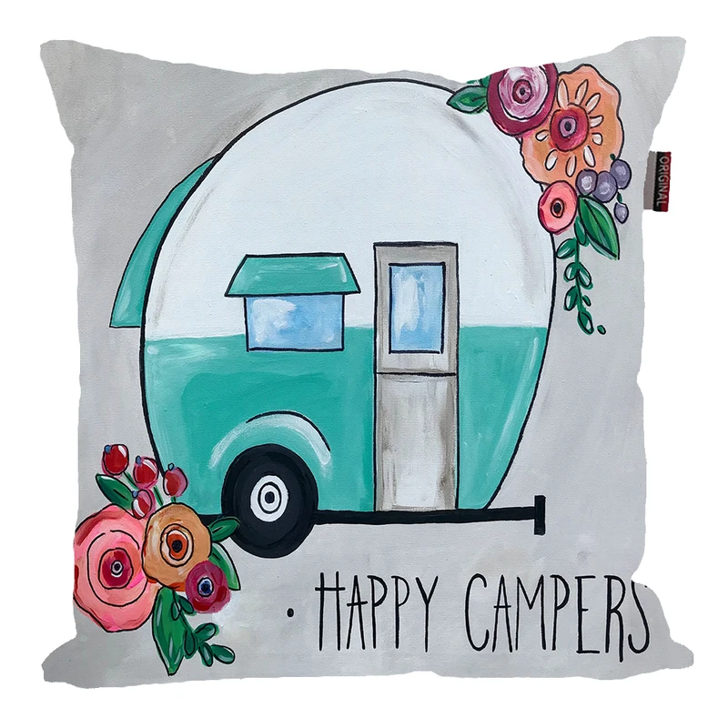 کوسن مدل کمپر خوشحال کمپینگ Happy Camper Camping کد KO498