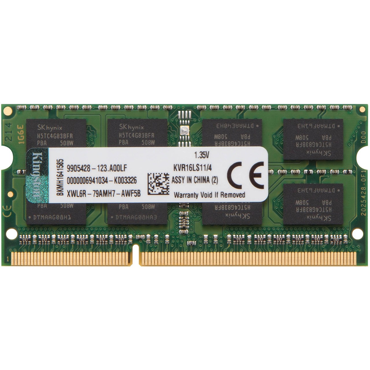 رم لپ تاپ DDR3L تک کاناله 1600 مگاهرتز CL11 کینگستون مدل ValueRAM ظرفیت 4 گیگابایت
