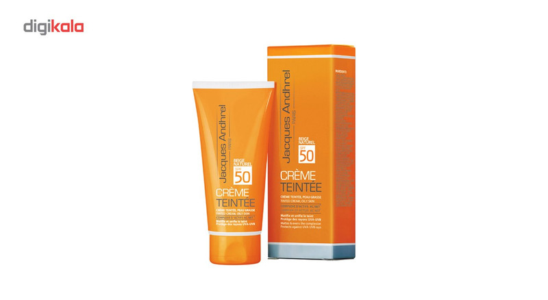 کرم ضد آفتاب رنگی ژاک آندرل پاریس مخصوص پوست چرب مدل CREAM TINTED با SPF50 حجم 50 میلی لیتر
