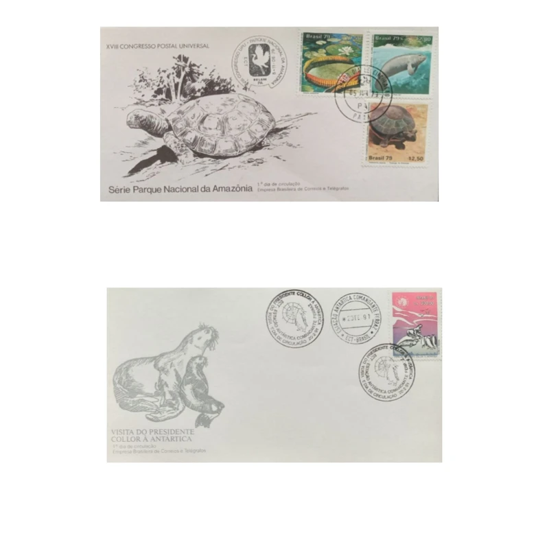 تمبر یادگاری مدل پاکت مهر روز برزیل مجموعه 4 عددی