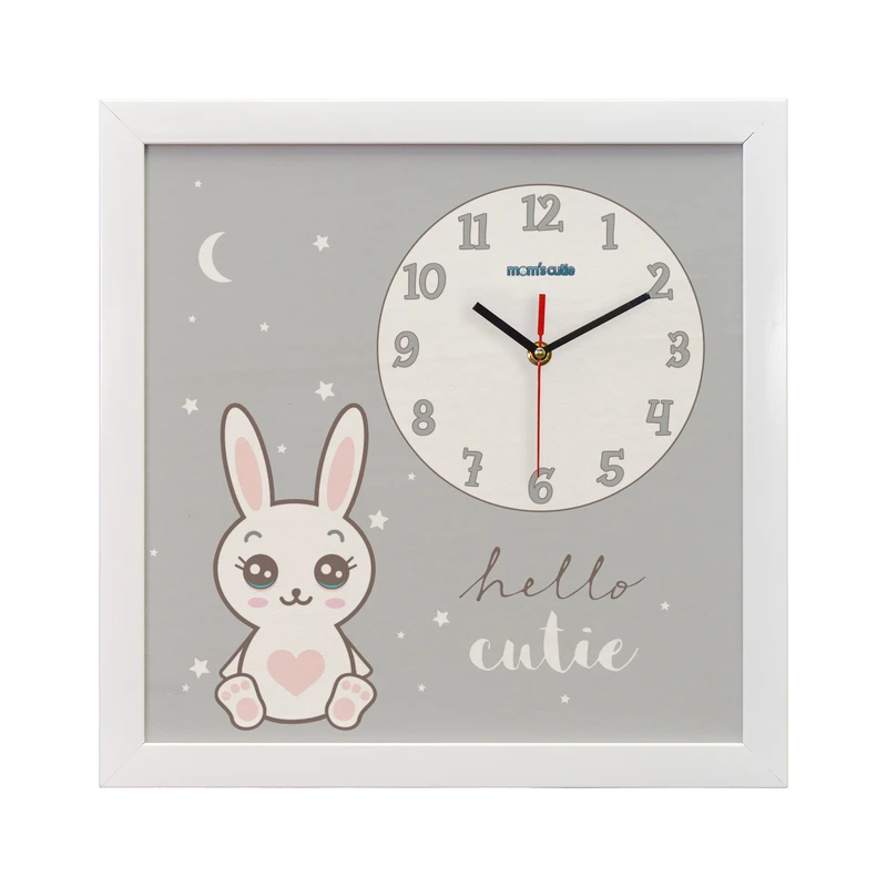 ساعت دیواری کودک مامز کیوتی مدل خرگوش لوس S-52