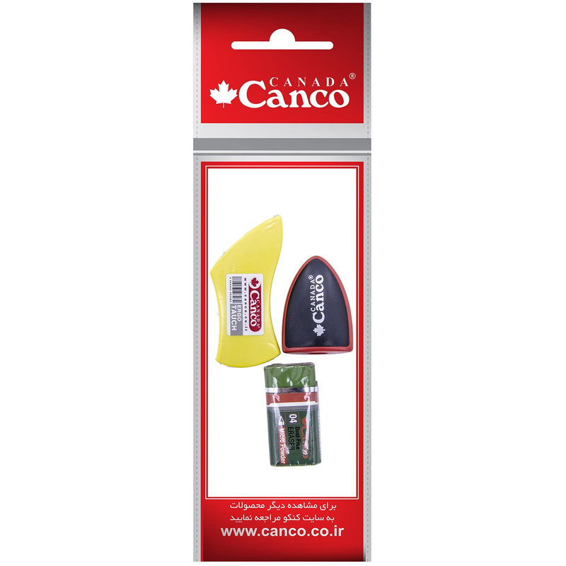 مجموعه 3 عددی پاک کن و تراش کنکو طرح 1