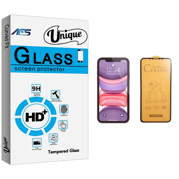 محافظ صفحه نمایش سرامیکی ای اف اس مدل Unique Glass مناسب برای گوشی موبایل اپل iPhone 11