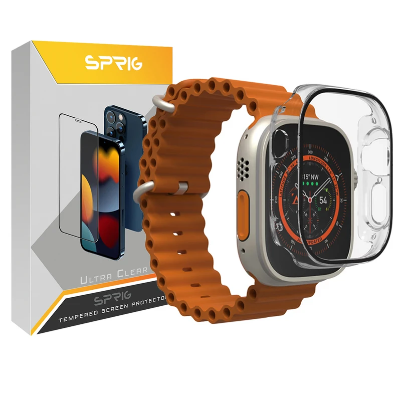 کاور اسپریگ مدل Cover-SC360 مناسب برای اپل واچ Ultra 49 میلیمتری به همراه محافظ صفحه نمایش 