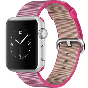 ساعت هوشمند اپل واچ مدل 38mm Silver Aluminum Case With Pink Woven Nylon