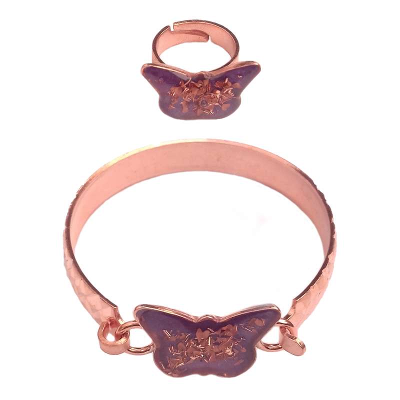 نیم ست دخترانه طرح پروانه کد 321