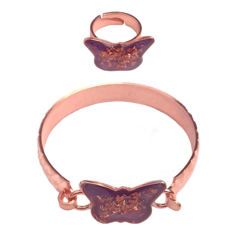 نیم ست دخترانه طرح پروانه کد 321