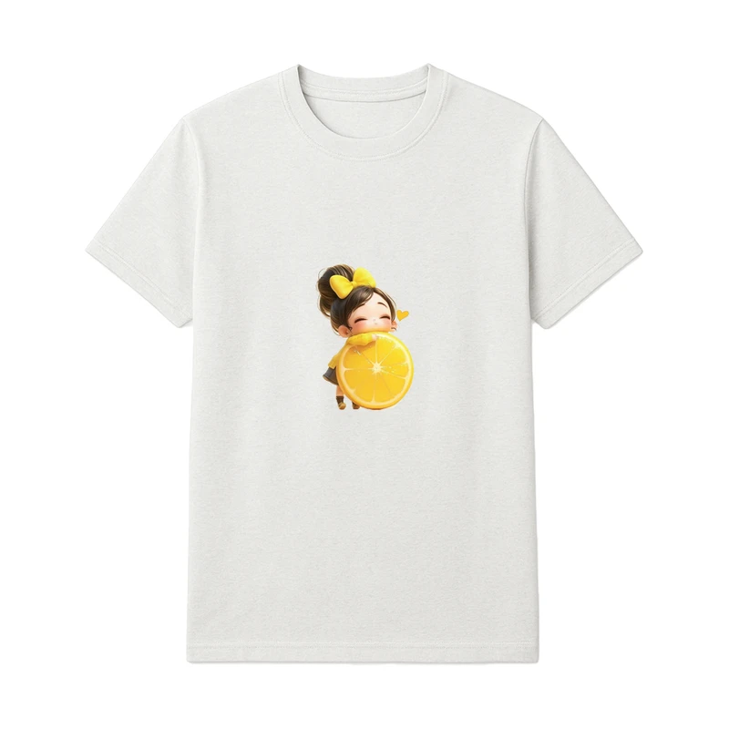 تی‌شرت آستین کوتاه راحتی دخترانه مدل دخترک خندان