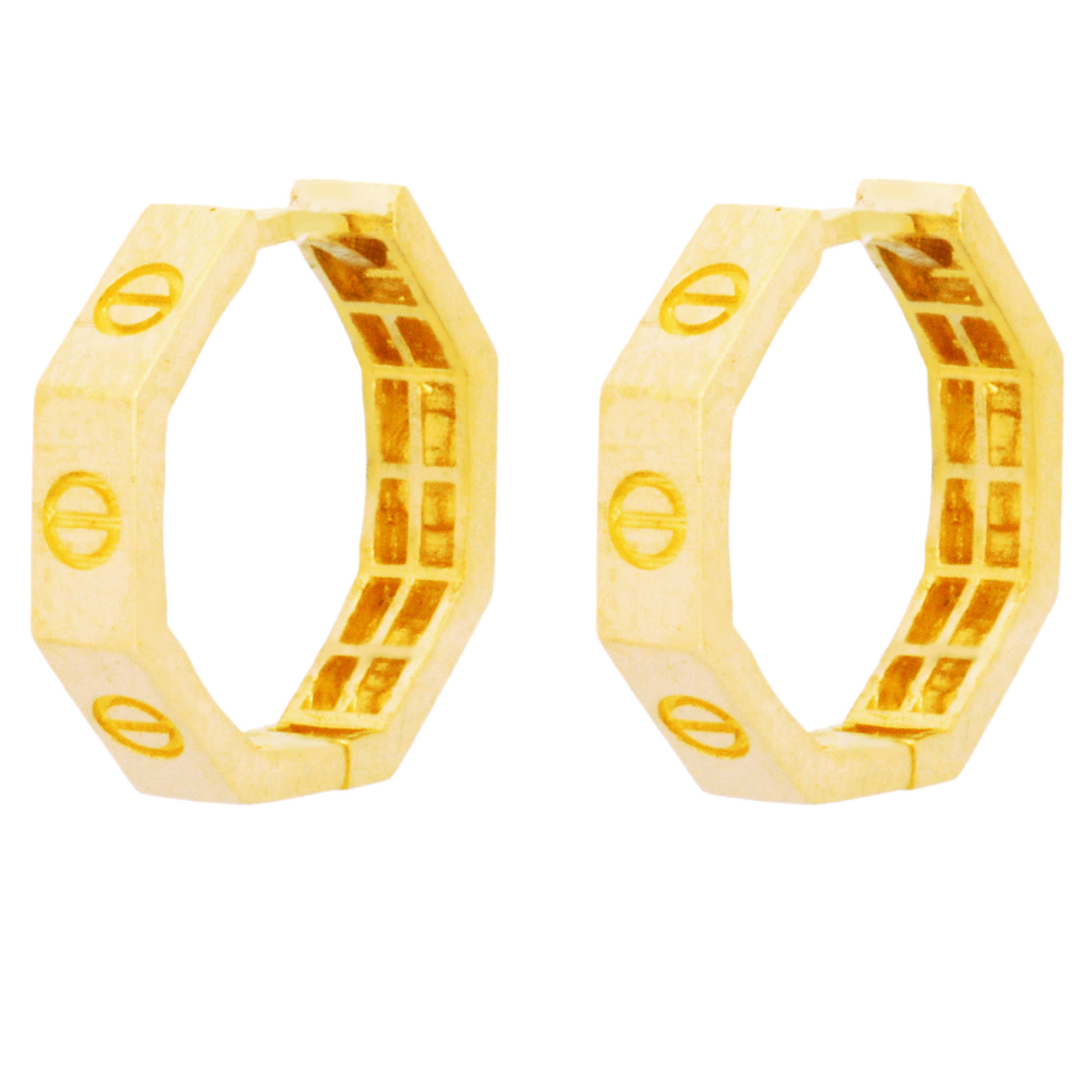 گوشواره طلا 18 عیار زنانه طلای مستجابی مدل چند ضلعی کد 4026