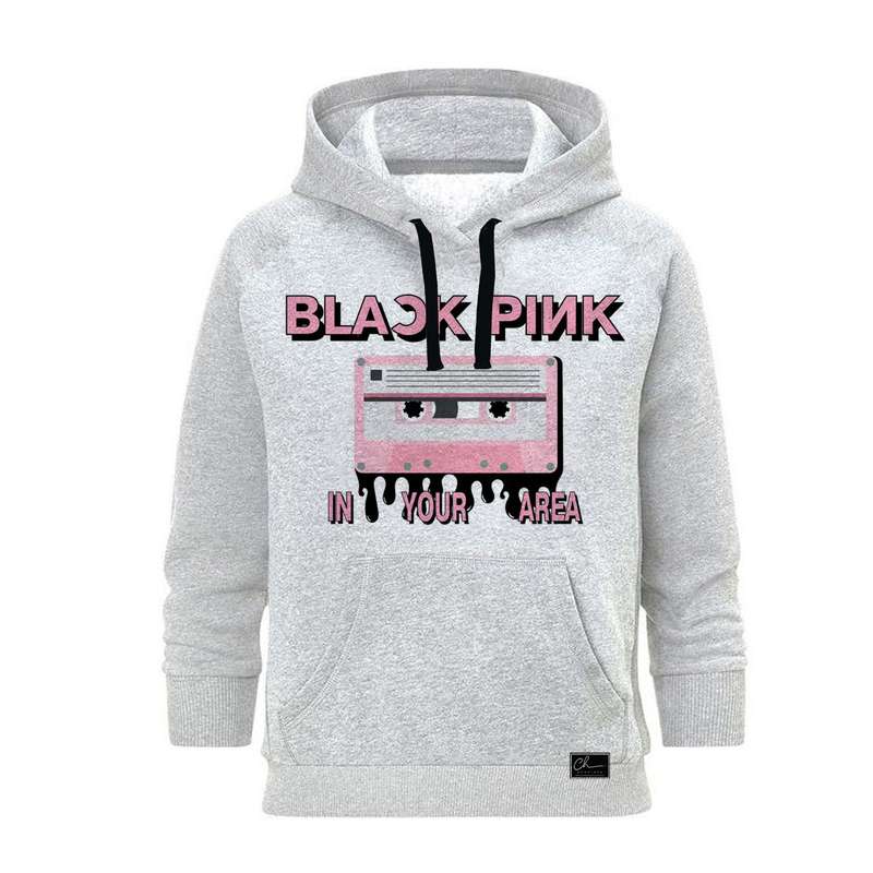 هودی زنانه مدل BLACK PINK کد B72 رنگ طوسی