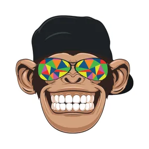 استیکر خودرو پویا مارکت طرح میمون کد 854