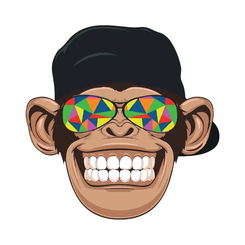 استیکر خودرو پویا مارکت طرح میمون کد 854