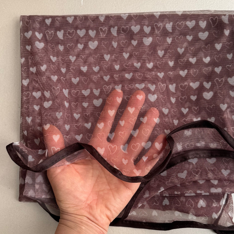 شال زنانه مدل توری ارگانزا قلبی بهاره