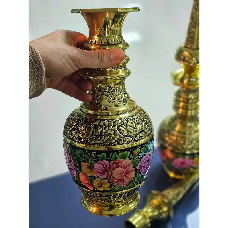 تنگ قلمزنی مدل گل و مرغ کد T40 مجموعه 2 عددی