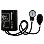 فشارسنج بازویی عقربه‌ای اکیومد مدل KJ-106C با مانومتر بزرگ و خوانا، کاف ضد حساسیت بدون لاتکس، پیچ تخلیه برنجی با روکش کروم و گوشی پزشکی تک‌بل مناسب دور بازوی 24 تا 32 سانتی‌متر