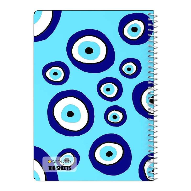 دفتر مشق 100 برگ سیمی کارنیکا طرح پترن چشم نظر Eye Evil Pattern کد 24660