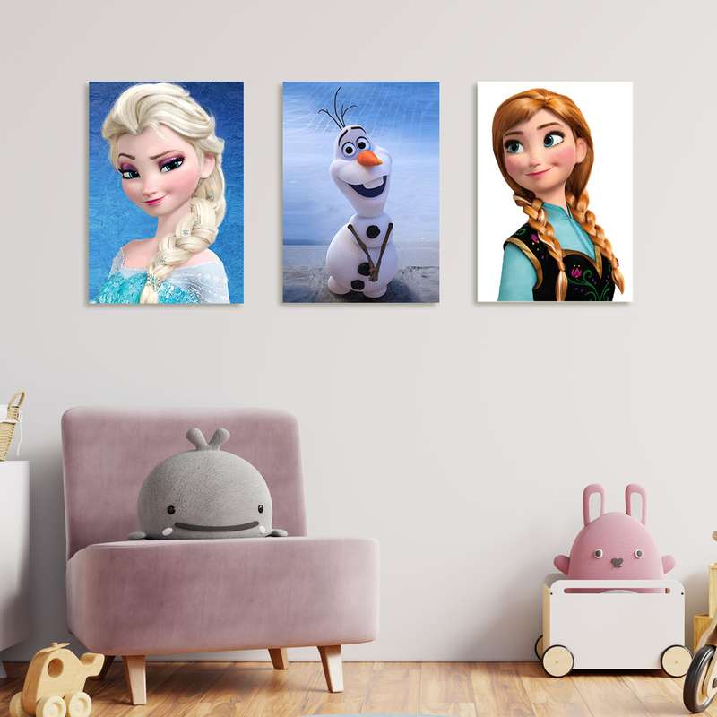 تابلو کودک و نوزاد طرح Frozen مدل S76 مجموعه 3 عددی