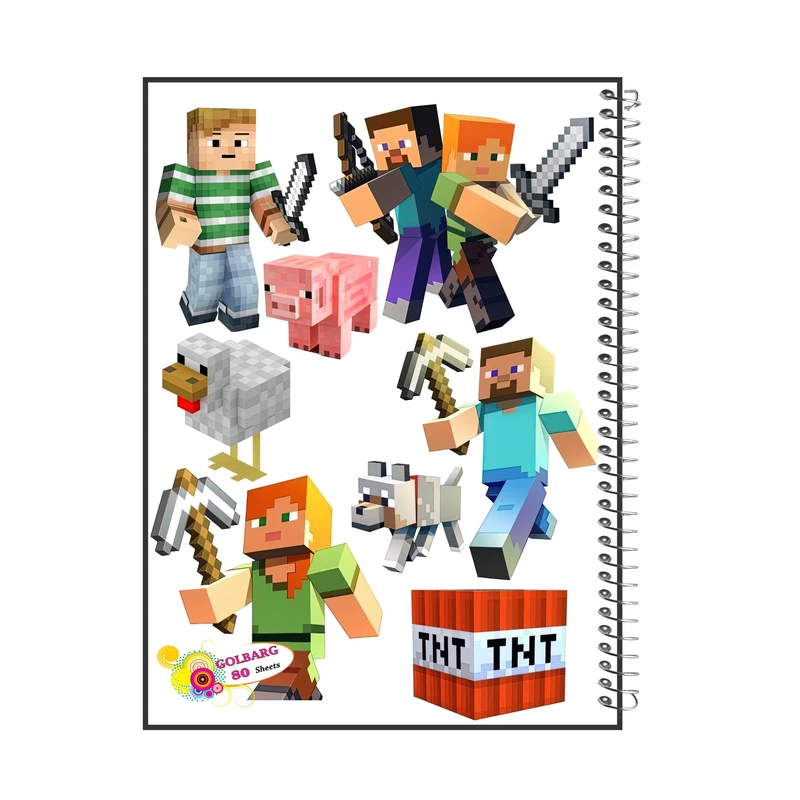 دفتر مشق 80 برگ گلبرگ مدل ماینکرافت کد 2917