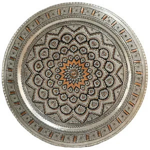سینی قلمزنی مسی مدل خورشیدی کد 50