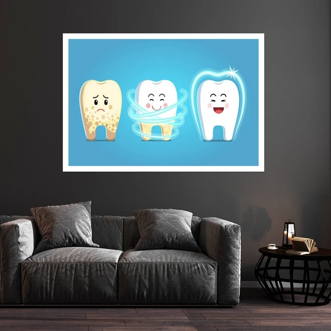 تابلو بکلیت طرح دندانپزشکی و دندان مدل قاب شاسی W-s9469