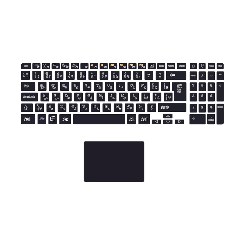 برچسب حروف فارسی کیبورد توییجین و موییجین مدل de-01 مناسب برای لپ تاپDell Inspiron 5110 به همراه استیکر تاچ پد