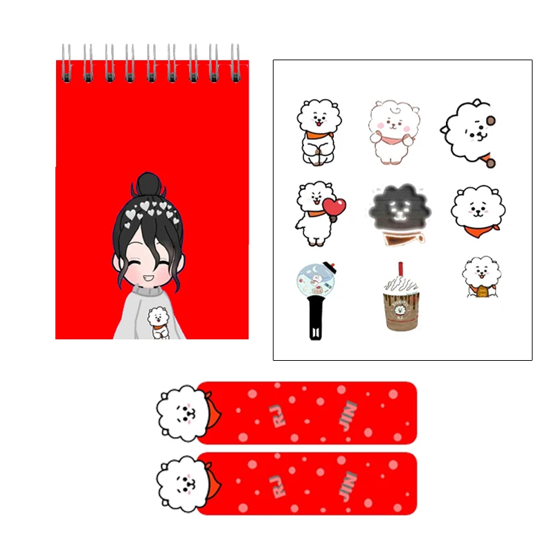 دفتر یادداشت 100 برگ سهیلا جایروندی مدل عروسکی به همراه استیکر و نشانگر کتاب مجموعه 12 عددی