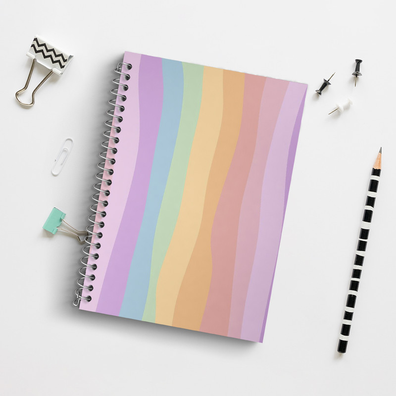 دفتر زبان 50 برگ خندالو مدل سه خط طرح رنگی رنگی کد N3174