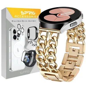 Sprig Cart-2line Band For Samsung Galaxy Watch Active 1 / Active 2 40mm / Active 2 44mm / Watch 3 size 41mm / Galaxy Watch 4 40mm / watch 4 42mm / watch 4 44mm / watch 4 46mm