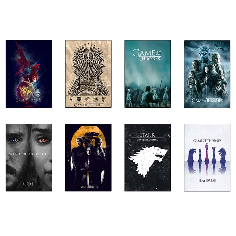 پوستر کارنيکا طرح بازی تاج و تخت کد 57407 مجموعه 8 عددی