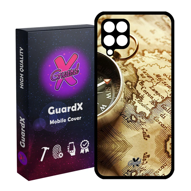 کاور گارد ایکس طرح نقشه مدل Glass10287 مناسب برای گوشی موبایل سامسونگ Galaxy A12