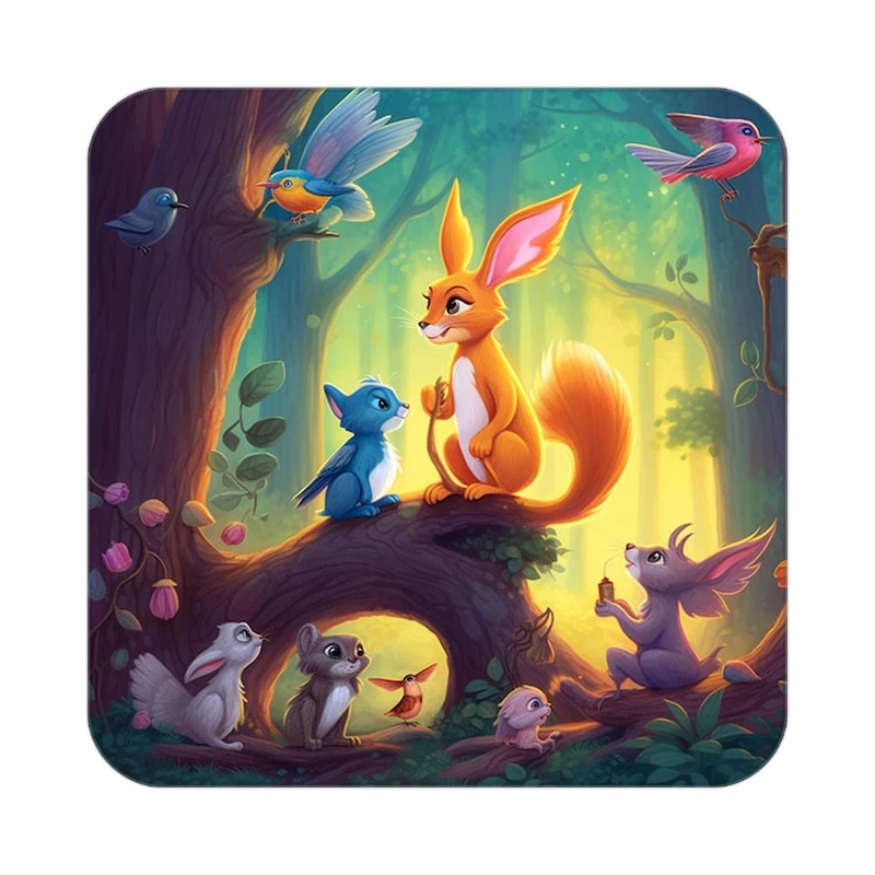 زیر لیوانی کاکتی طرح حیوانات کارتونی مدل mp28768