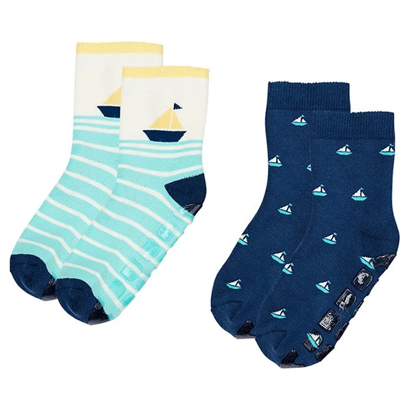 جوراب ساق بلند پسرانه الایو مدل قایق مجموعه2عددی