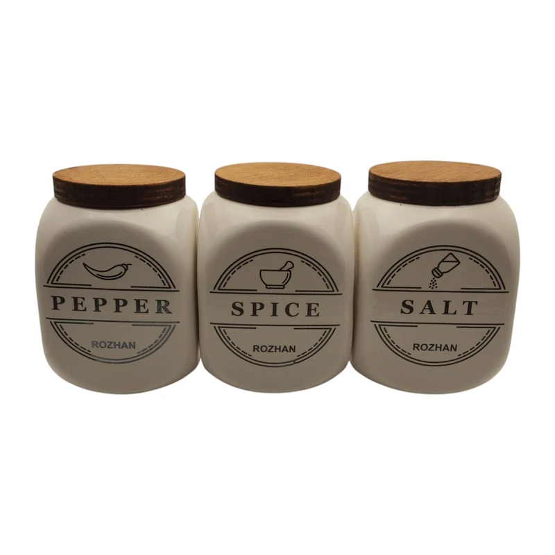 بانکه روژان مدل فلفل و نمک و ادویه طرح دایس کد 054 مجموعه 3 عددی