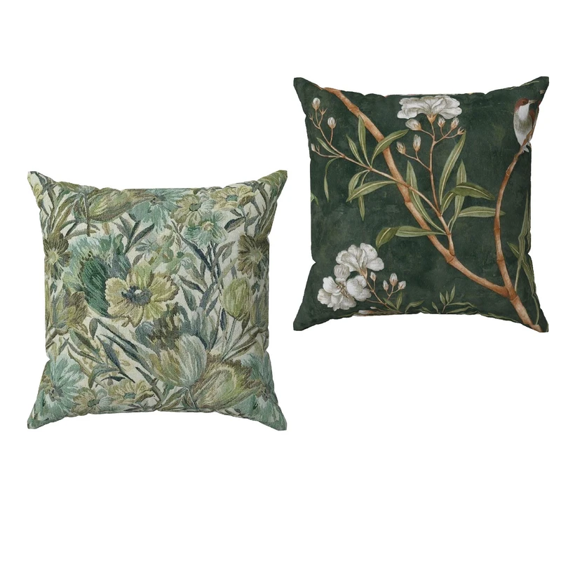 کاور کوسن طرح شکوفه ها کد MC216 سایز 45x45 سانتی متر مجموعه 2 عددی