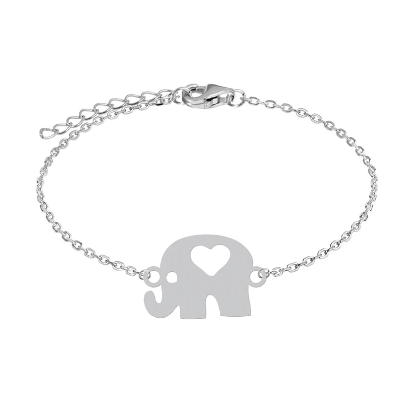 دستبند زنجیری زنانه هایکا مدل فیل قلبی کد z.dh192