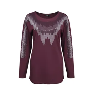 بلوز آستین بلند یقه گرد زنانه مدل 112640