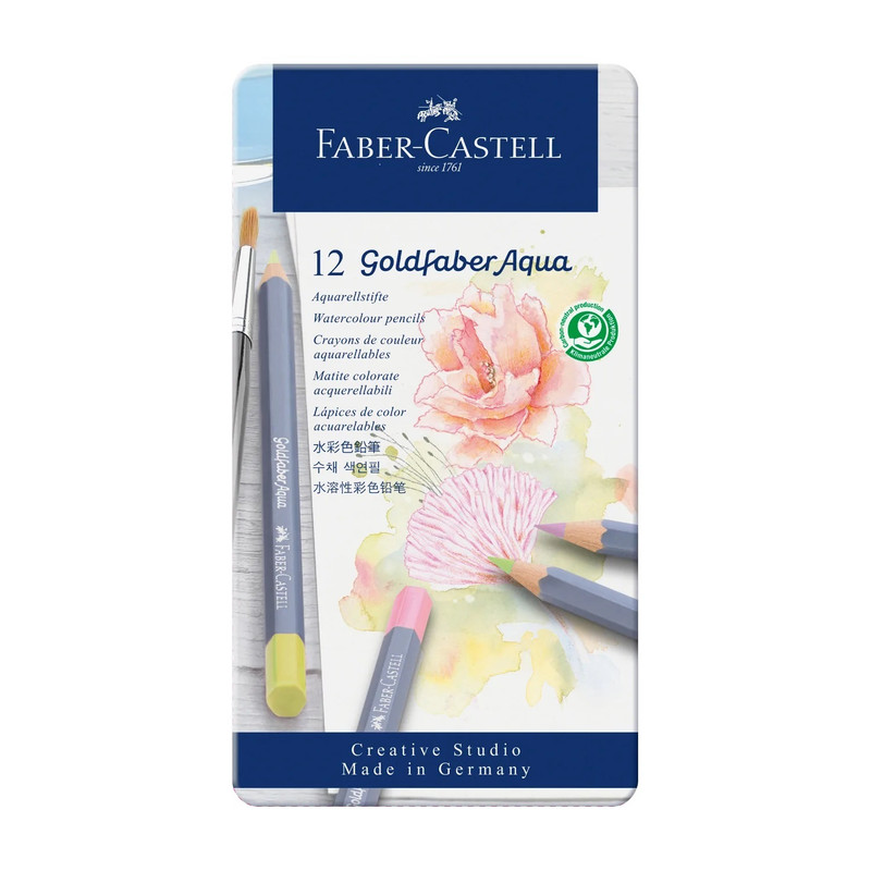مداد آبرنگی فابر کاستل مدل پاستلی goldfaber Aqua بسته 12 عددی