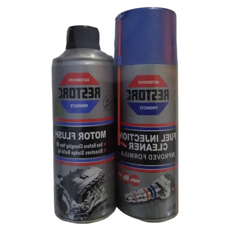 اسپری انژکتور شوی و مایع داخل انجین موتور شوی خودرو ری استور مدلR2 حجم 450 میلی لیتر بسته 2 عددی