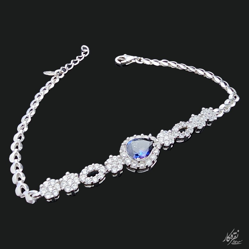 دستبند نقره زنانه مسعود جلالی نقره کار مدل Tanzanite-01