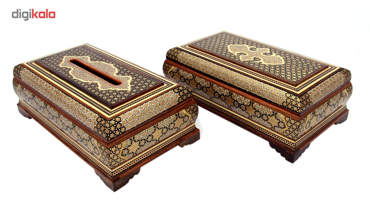 Inlay handicraft tissue box and Cutlery box, code Mkh112