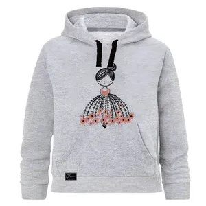 هودی دخترانه مدل girl کد J50 رنگ طوسی