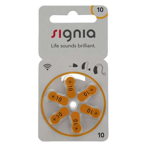 باتری سمعک سیگنیا کد 10 بسته 6 عددی