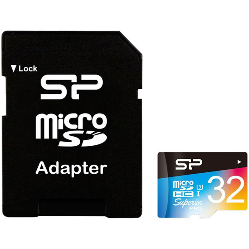 کارت حافظه microSDHC سیلیکون پاور مدل Color Superior Pro کلاس 10 استاندارد UHS-I U3 سرعت 90MBps همراه با آداپتور SD ظرفیت 32 گیگابایت