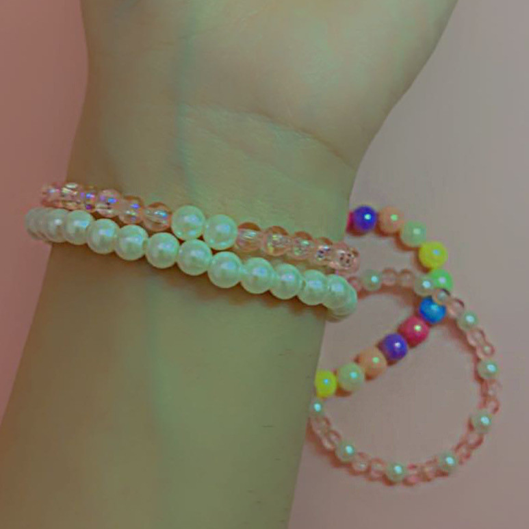 دستبند دخترانه مدل رنگین کمان مجموعه 4 عددی