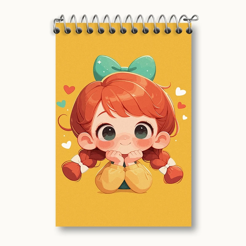 دفتر یادداشت 50 برگ خندالو مدل دخترانه کیوت کد F2299