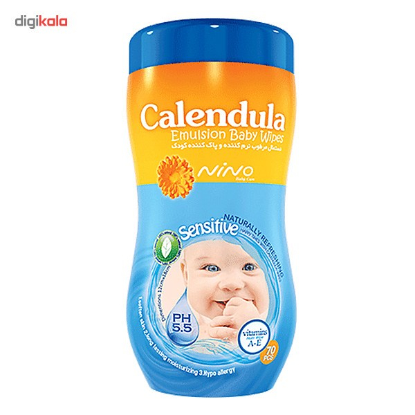 دستمال مرطوب کودک نینو مدل Calendula - بسته 70 عددی