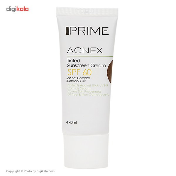 کرم ضد آفتاب رنگی پریم مدل Acnex SPF 60 مناسب پوست های چرب حجم 40 میلی لیتر کرم ضد آفتاب رنگی پریم مدل Acnex SPF 60 مناسب پوست های چرب حجم 40 میلی لیتر