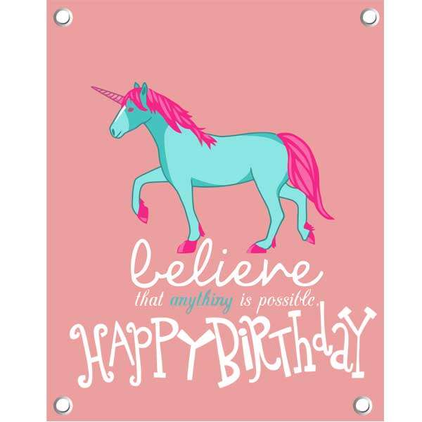 بنر تولد طرح اسب تک شاخ کد BnArt-25