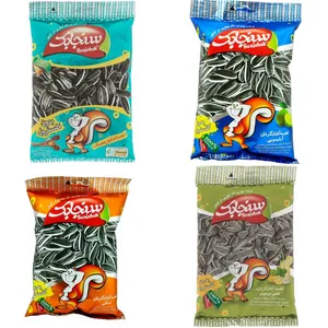 تخمه آفتابگردان سنجابک با طعم گلپر و نمکی و آبلیمو و موهیتو - 121گرم بسته 4عددی